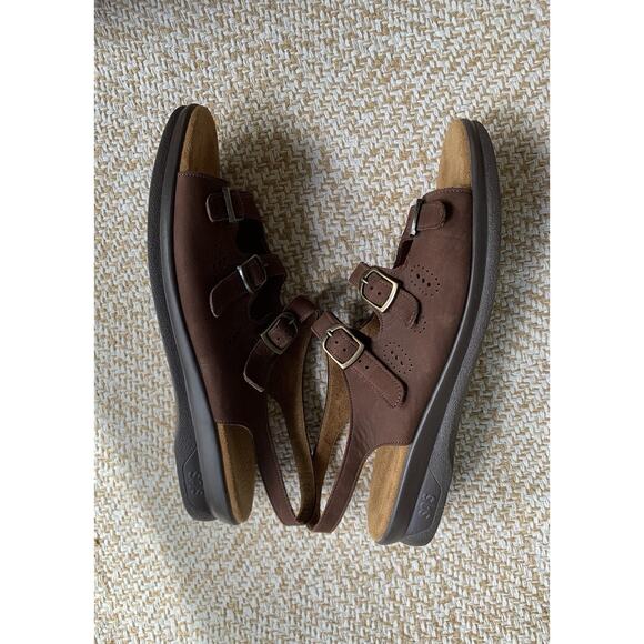 SAS Trio II Brown Leather Sandals 11.5 Medium - Picture 2 of 8
